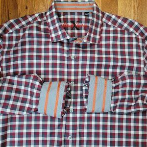 Robert Graham X Shirt Men’s Size 2XL Plaid Casual Flip Cuff Dress Button Down
